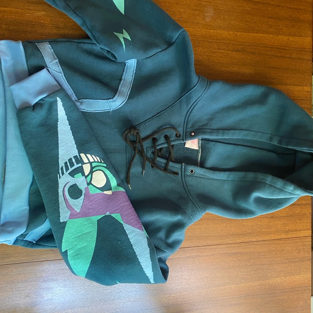 Graphic Hoodie with Lace-Up Detail